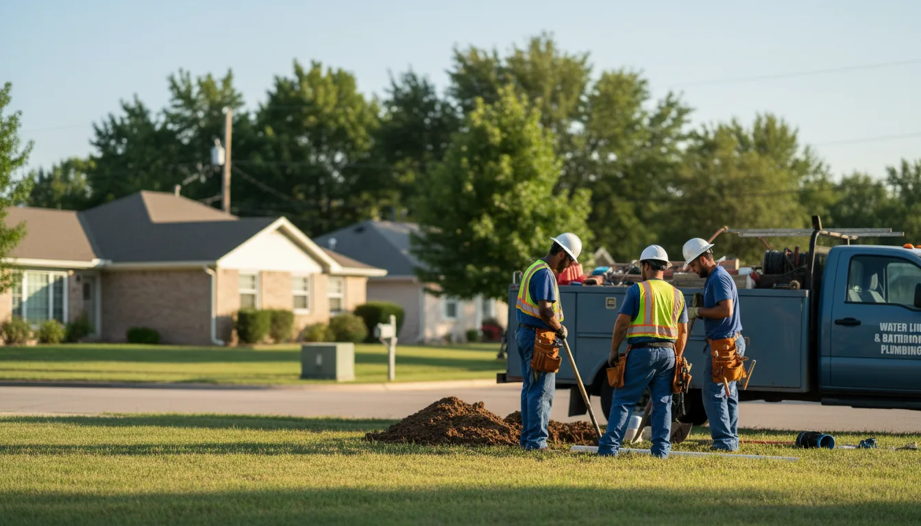Residential water line and bathroom plumbing service in Norman, OK